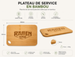 Planche à Découper Bambou & Plateau de Service Ramen Kage – 30 × 20 cm – Image 2
